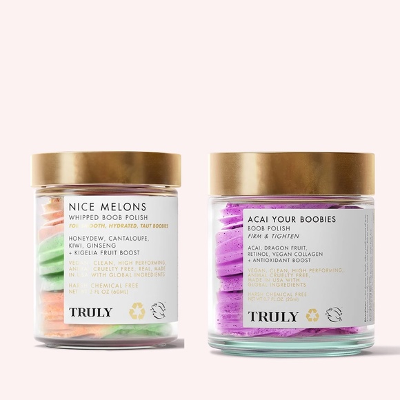 Bundle 2pc New TRULY Nice Melons + Acai Your Bobbies Body Polish 60ml Vegan - Picture 1 of 4